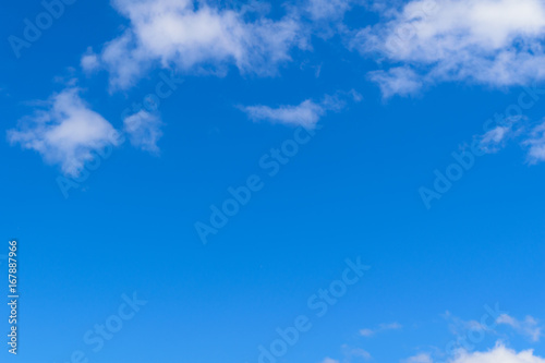 Background of blue sky and white clouds. Illustration for weather forecast.
