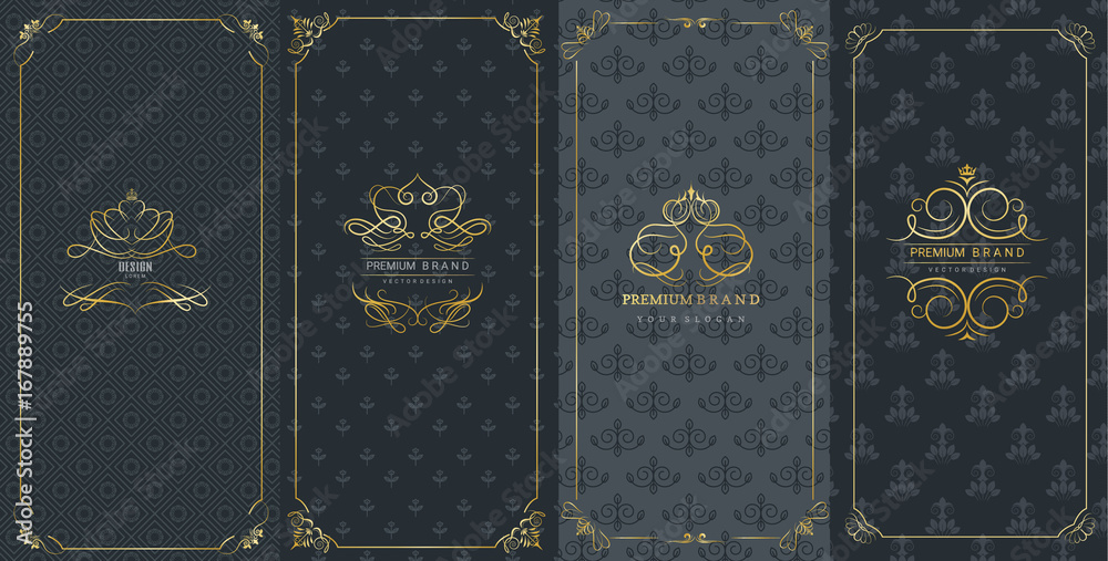 Collection Of Design Elements Labels Icon And Frames For Packaging And