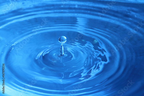 Water drop close up in blue2