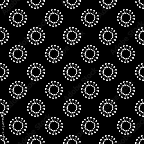 Ethnic boho seamless pattern. Decorative sun. Scribble texture. Retro motif. Textile rapport.