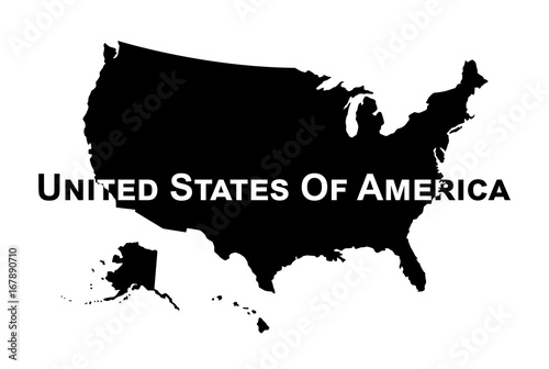 Vector of USA map . Silhouette