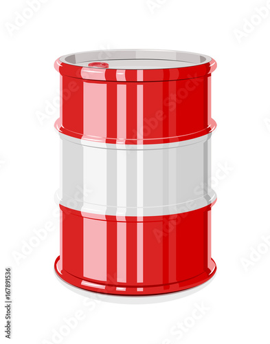 Black metal barrel for oil. Equipment transportation fuel.