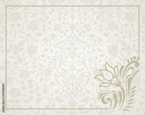 Fototapeta Naklejka Na Ścianę i Meble -  water lily, wedding card design, royal India