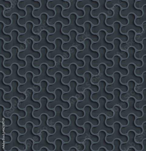 Gray 3d Seamless Web Geometric  Pattern.