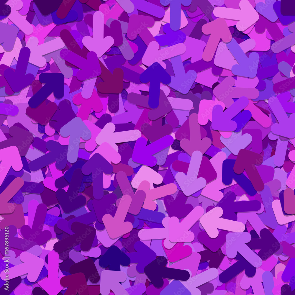 Repeating arrow pattern background - vector graphic design from rotated rounded arrows in purple tones Repeating arrow pattern background - vector graphic design from rotated rounded arrows in purple tones