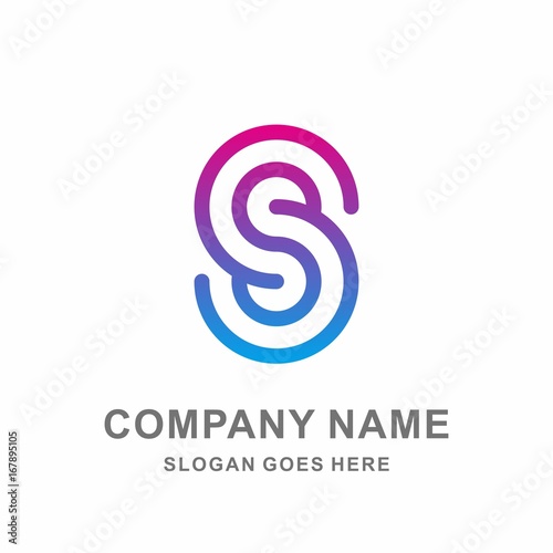 Monogram Letter S Geometric Infinity Circle Spiral Technology Computer Business Company Stock Vector Logo Design Template 