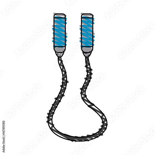Colorful jumping rope doodle over white background vector illustration