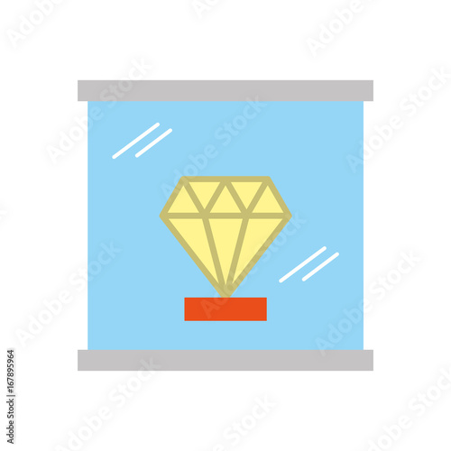 Diamond in museum icon vector illustration design