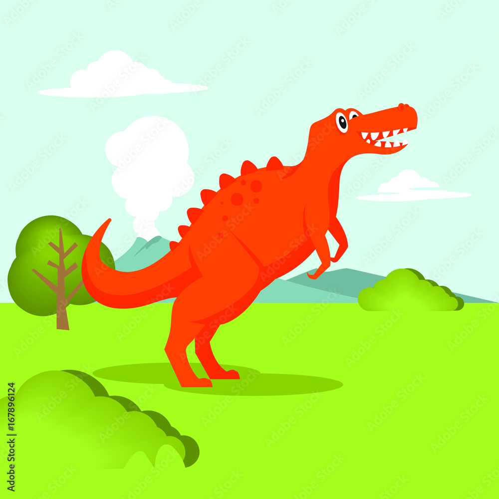 Obraz premium cute dinosaur vector graphic, t-rex image