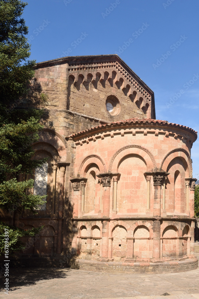 Abside of the romamesque monastery of Sant Joan de les Abadesses, Ripolles, Girona province, Catalonia, Spain