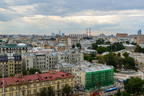 Cityscape with old and new houses. Moscow, Russia