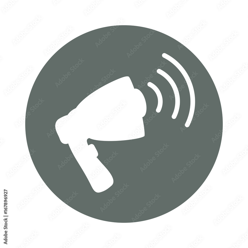 Bullhorn advertising round icon Bullhorn advertising round icon