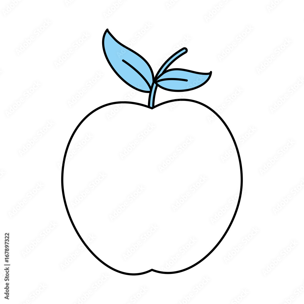 Flat line monocromatic apple over white background vector illustration Flat line monocromatic apple over white background vector illustration