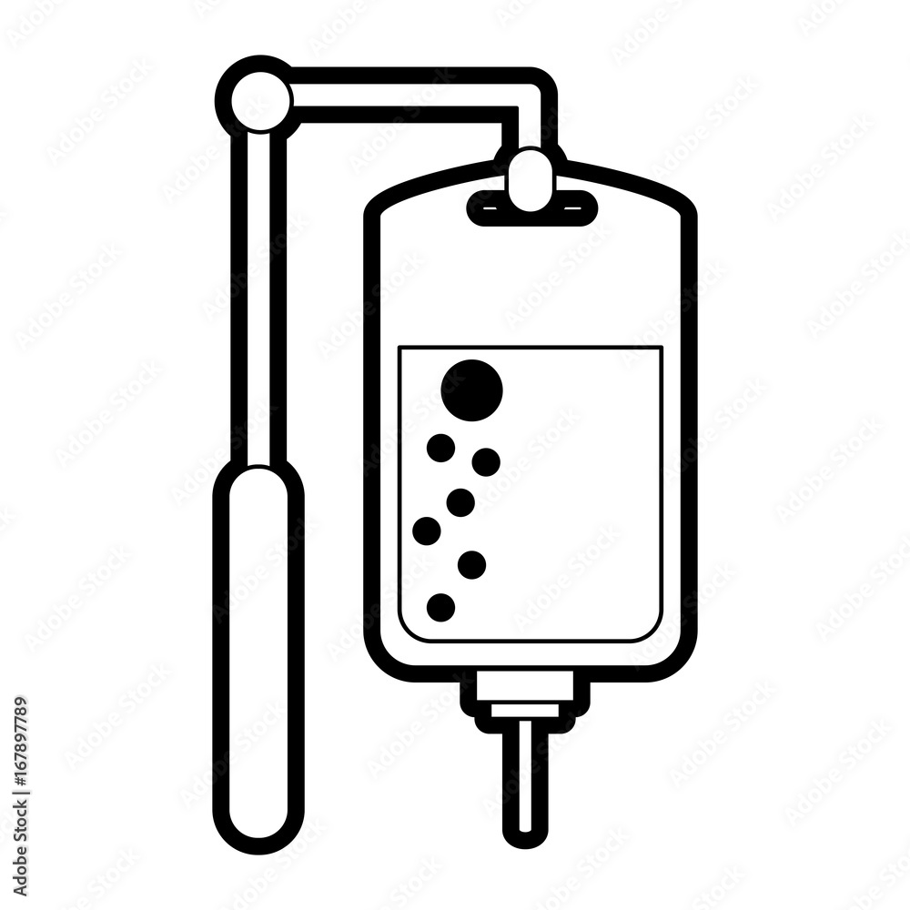 Flat line uncolored blood unit over white background vector illustration Flat line uncolored blood unit over white background vector illustration
