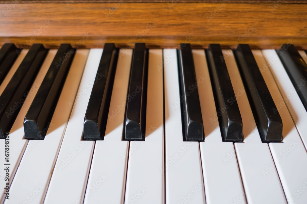 Closeup black and White piano keyboard . Closeup black and White piano keyboard .