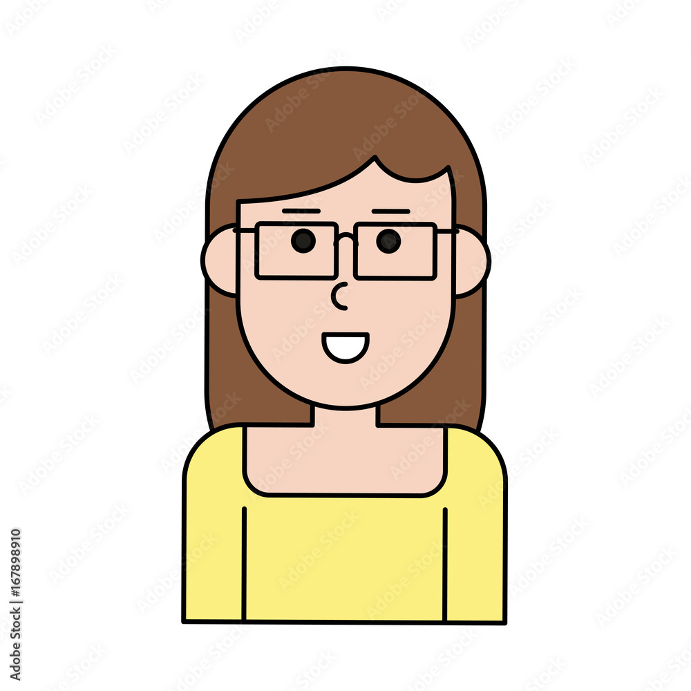 happy woman wearing glasses cartoon icon image vector illustration design happy woman wearing glasses cartoon icon image vector illustration design