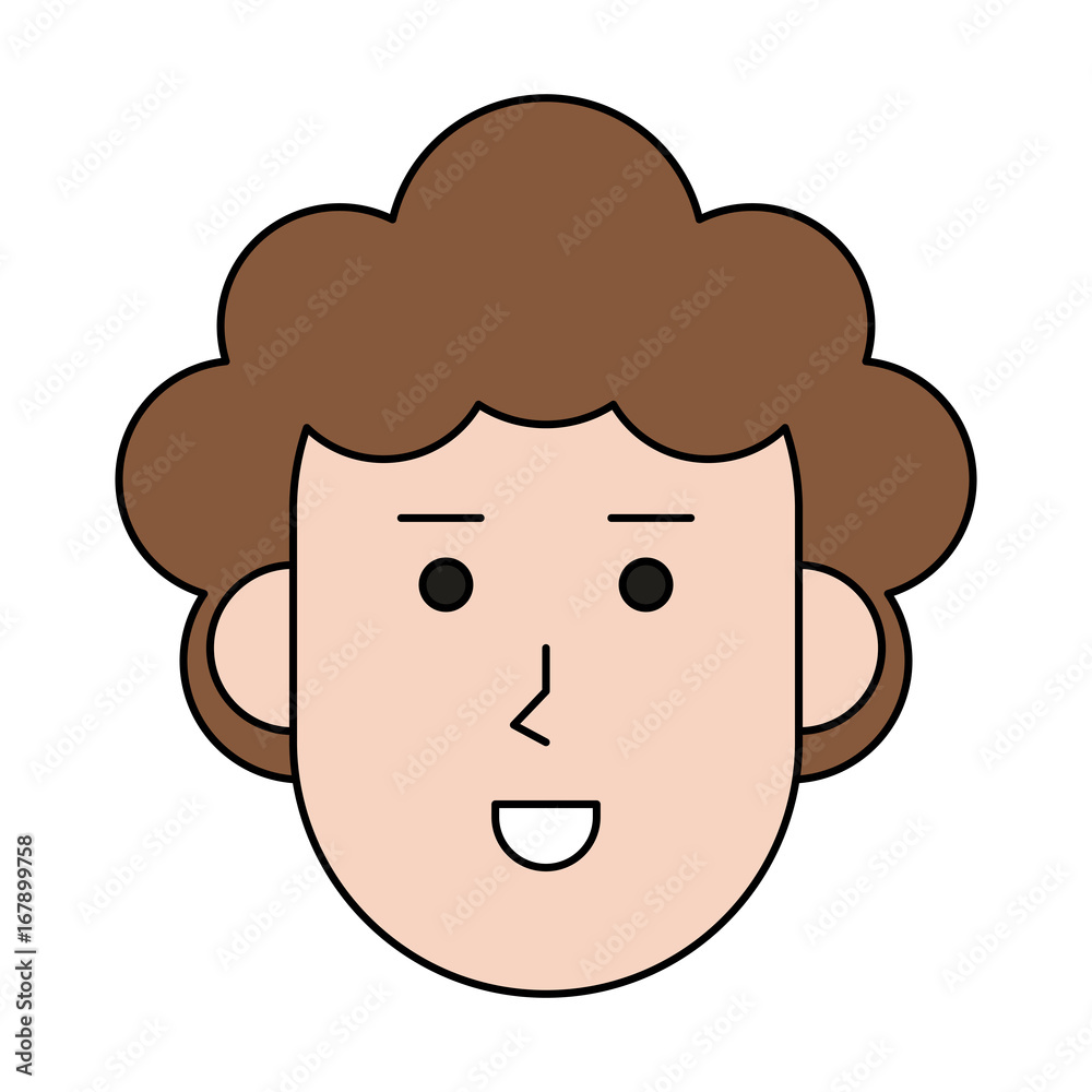 happy woman with big curly hair cartoon  icon image vector illustration design 