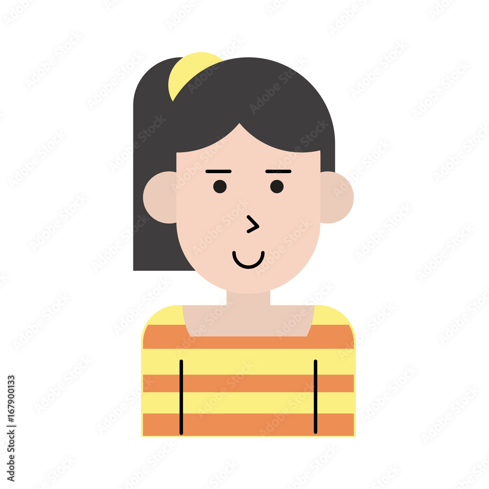 happy woman with ponytail cartoon icon image vector illustration design happy woman with ponytail cartoon icon image vector illustration design