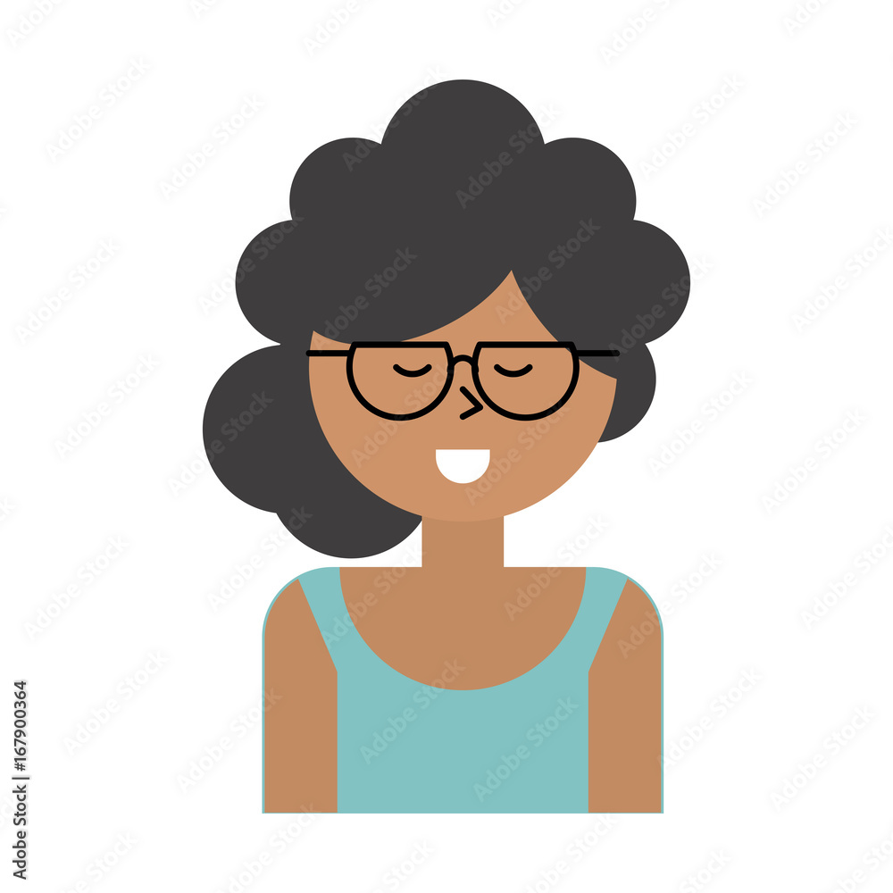 happy woman with big curly hair cartoon icon image vector illustration design happy woman with big curly hair cartoon icon image vector illustration design