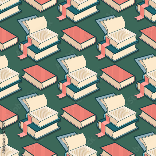 Vector Seamless pattern with book.