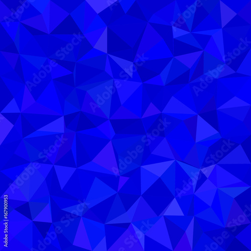 Geometrical irregular triangle tiled background - polygon vector graphic from triangles in blue tones © David Zydd