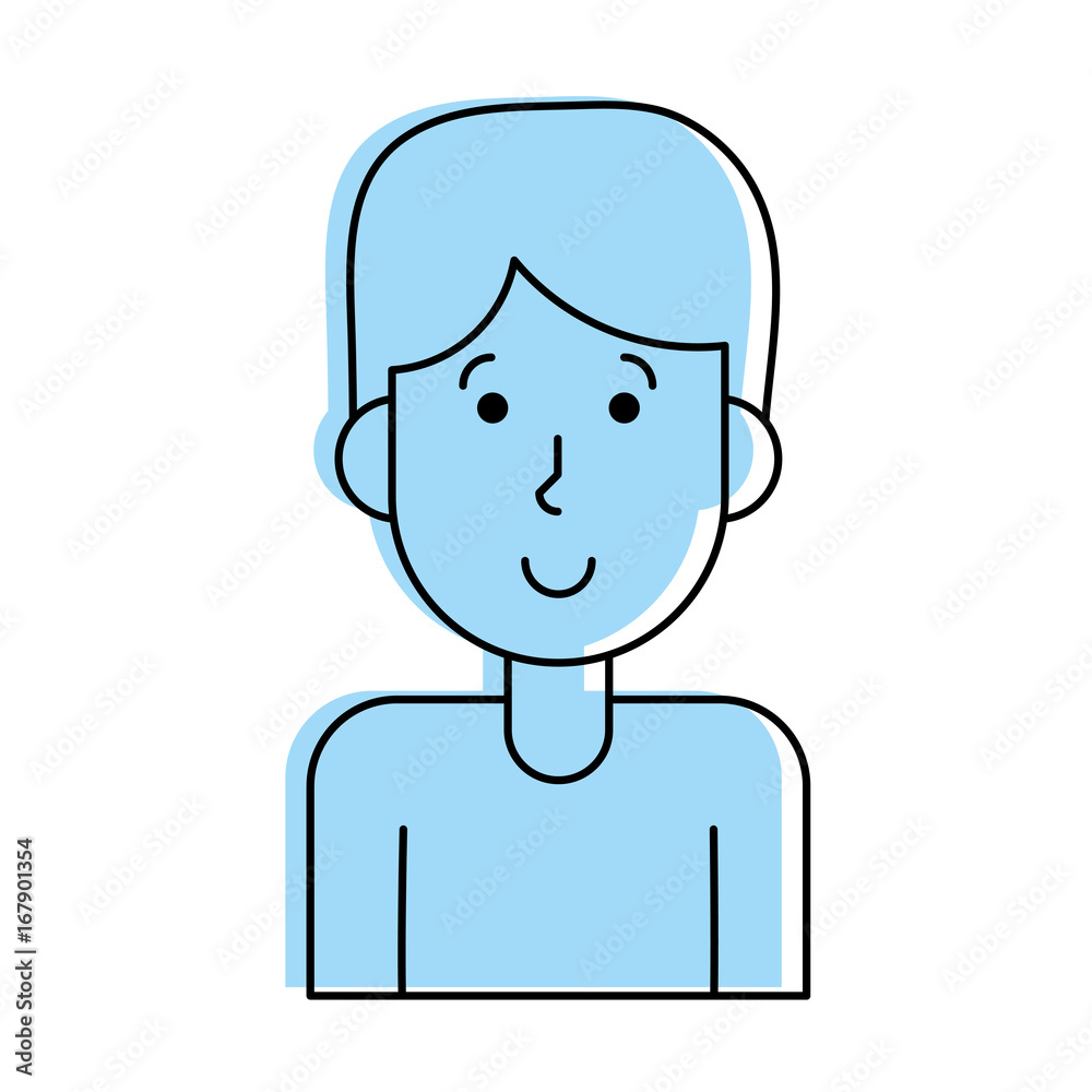 happy man cartoon icon image vector illustration design  blue color