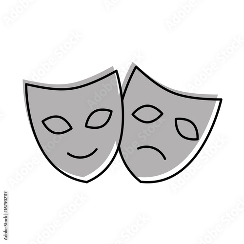 theater masks isolated icon vector illustration design
