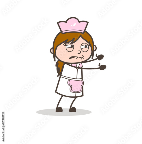 Cartoon Helpless Waitress Vector Character