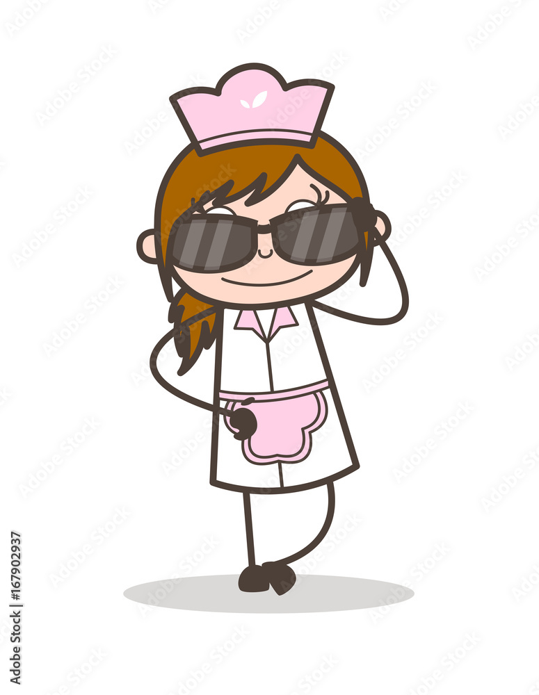 Cartoon Fashionable Waitress Character Vector Cartoon Fashionable Waitress Character Vector