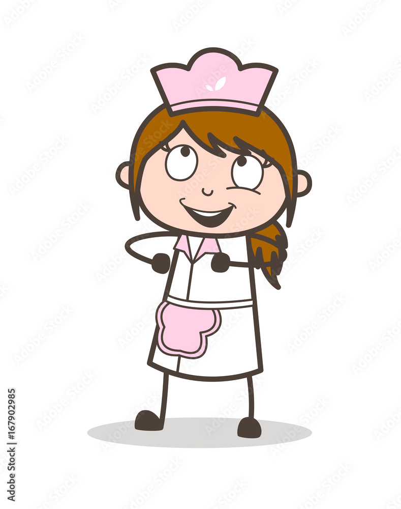 Joyful Waitress Face Expression Vector Illustration Joyful Waitress Face Expression Vector Illustration