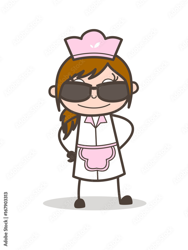 Cartoon Modern Waitress Lifestyle Vector Illustration Cartoon Modern Waitress Lifestyle Vector Illustration