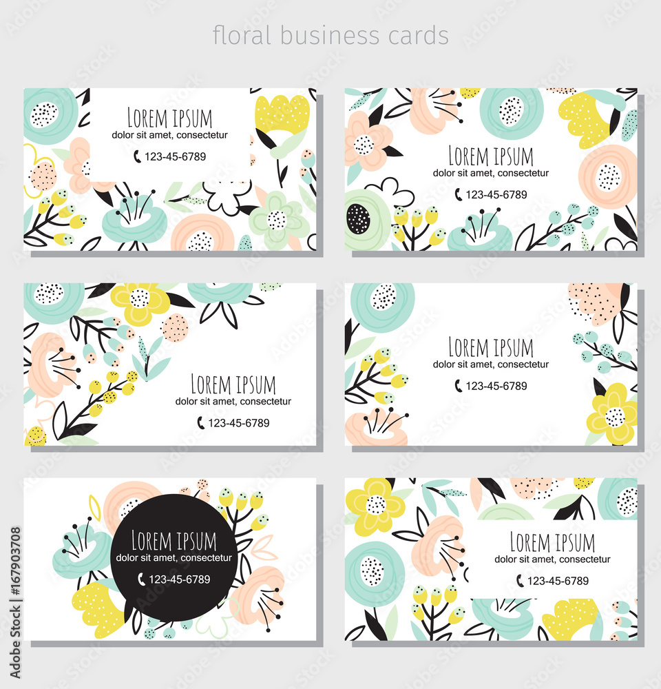 6 floral cards