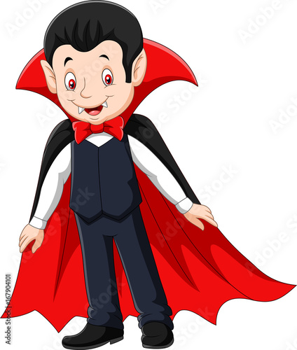 Cartoon happy vampire