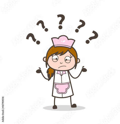 Cartoon Confused Waitress Face