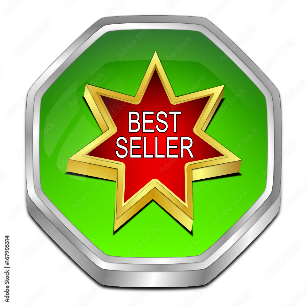 Bestseller button - 3D illustration Bestseller button - 3D illustration