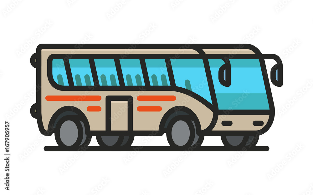 Isometric Colorful Tourist Bus Vehicle Minimal Flat Line Outline Stroke Icon Pictogram Isometric Colorful Tourist Bus Vehicle Minimal Flat Line Outline Stroke Icon Pictogram