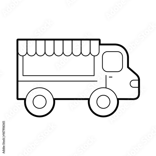 fast food shop car vector illustration design