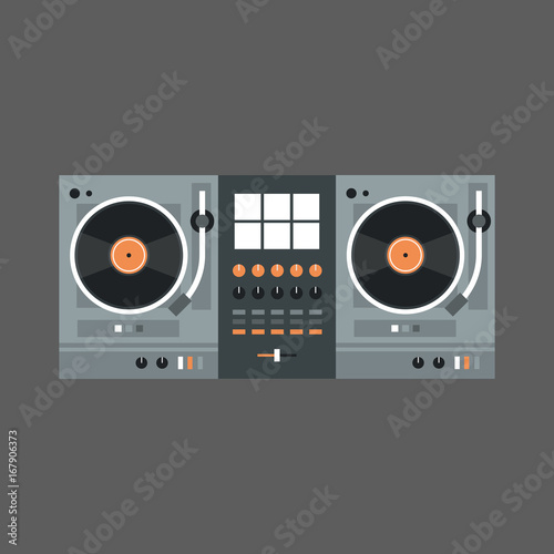 Dj Mixer Icon Modern Music Recorder Concept Flat Vector Illustration