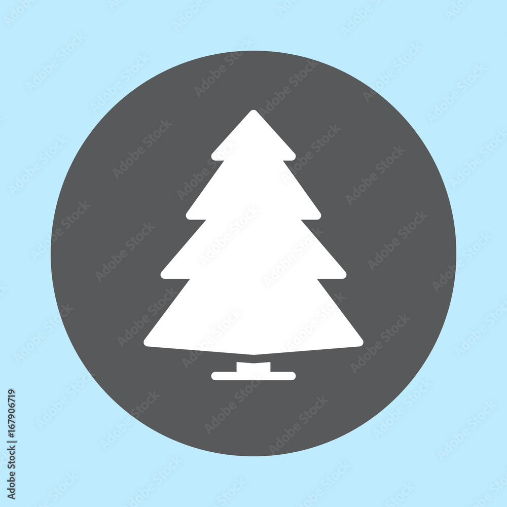 Coniferous tree flat icon, round button, Pine circular vector sign. Flat style design Coniferous tree flat icon, round button, Pine circular vector sign. Flat style design