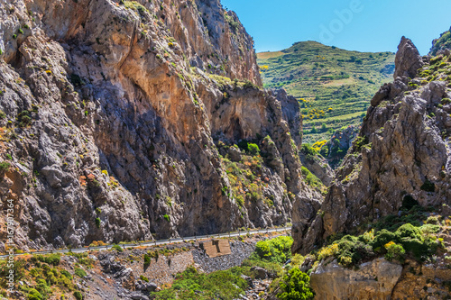 The Kourtaliotiko Gorge (or Asomatos Gorge) - gorge on the southern side of the western part of the island of Crete. Greece. photo