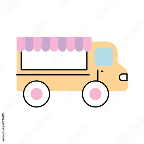 fast food shop car vector illustration design