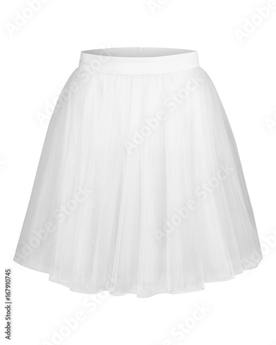 White tulle ballerina skirt isolated