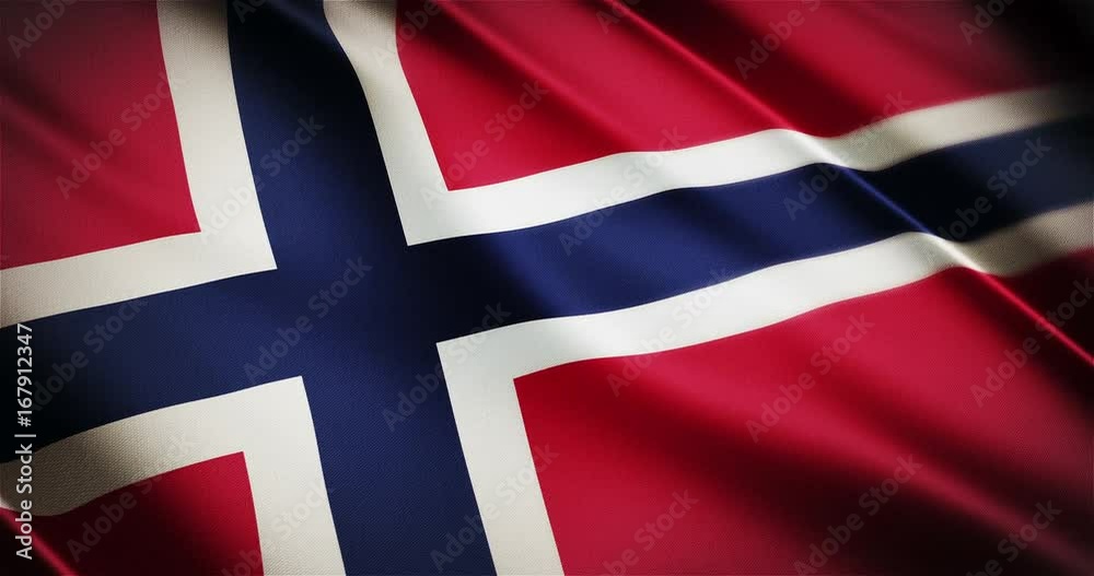 Norway realistic national flag seamless looping waving animation Norway realistic national flag seamless looping waving animation