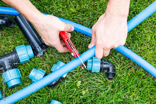 Plastic for automatic garden irrigation