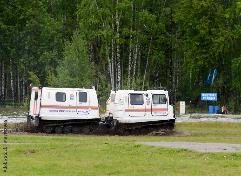 Universal mobile complex for rescue and fire fighting in hard-to-reach places at the Noginsk rescue center during the International Salon 