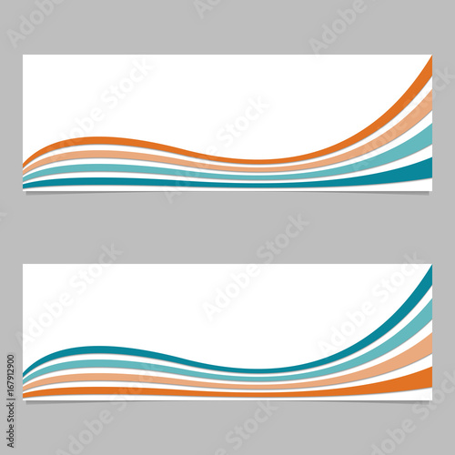 Abstract banner background from wave stripes - vector design with 3d shadow effect