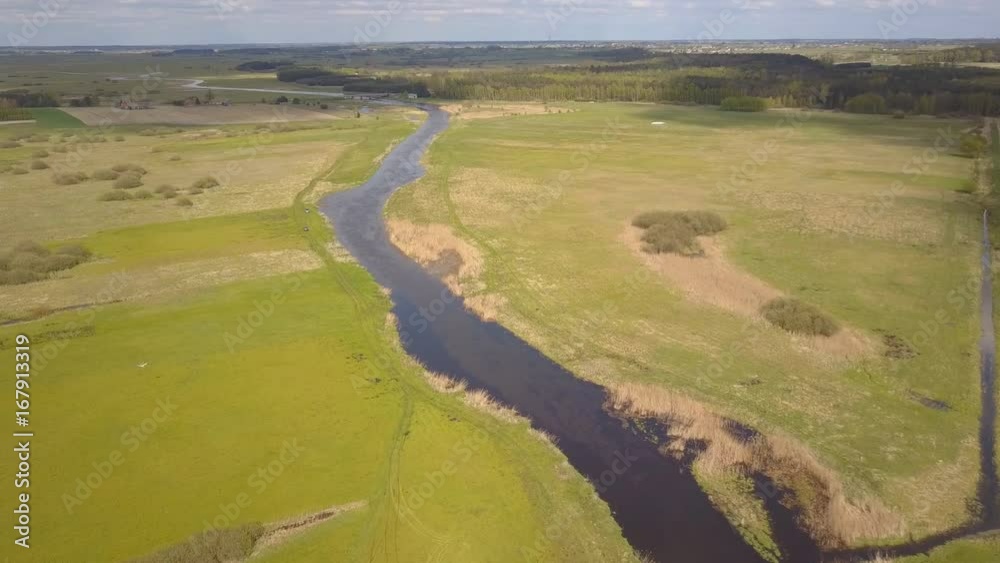 Polish landscape, view of the river bed from above Polish landscape, view of the river bed from above