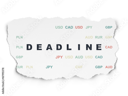 Finance concept: Deadline on Torn Paper background