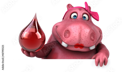 Pink Hippo - 3D Illustration