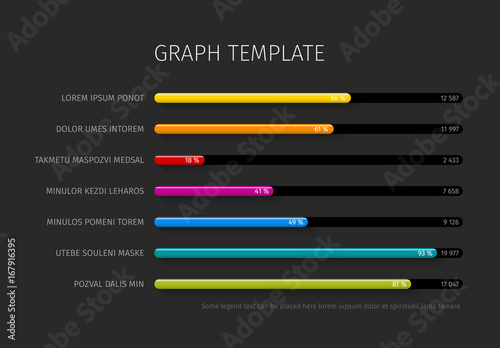 Vector column horizontal graph template